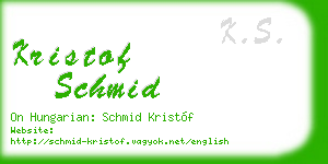 kristof schmid business card